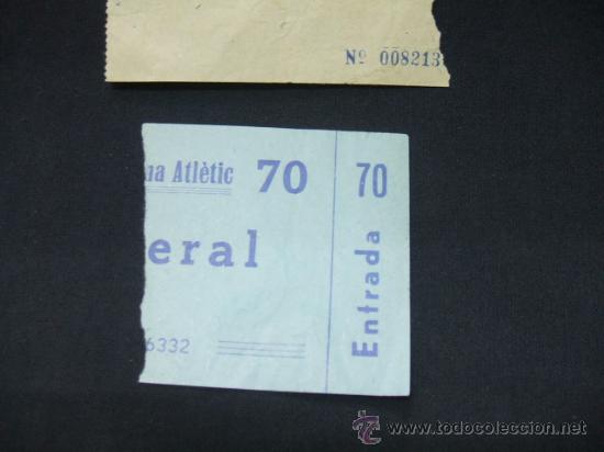 Coleccionismo deportivo: 2 ENTRADAS  -  BARCELONA ATL&Eacute;TICO - - Foto 3