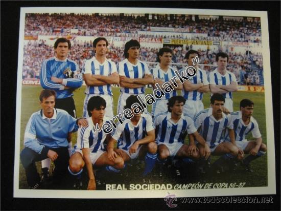 Collectionnisme sportif: FOTOGRAFIA 15x20 REAL SOCIEDAD CAMPEON DE COPA 1986-1987