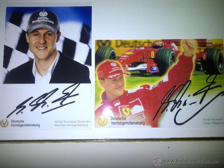 Coleccionismo deportivo: 2 FOTOS PUBLICITARIAS DE M.SCHUMACHER CON SU FIRMA 13X18