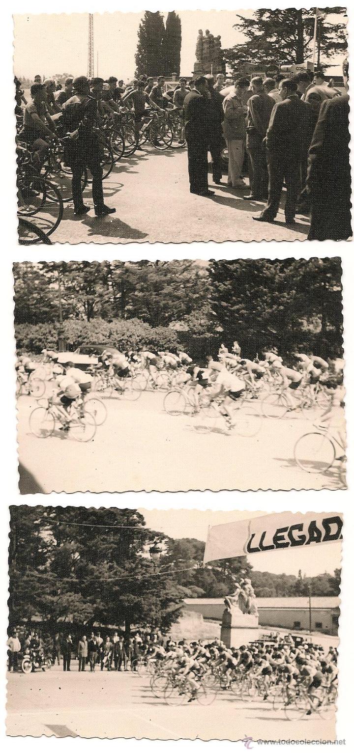 Collectionnisme sportif: CARRERA CICLISTA EN LOS A&Ntilde;OS 50 EN 3 FOTOGRAF&Iacute;AS DE LA MISMA CARRERA.