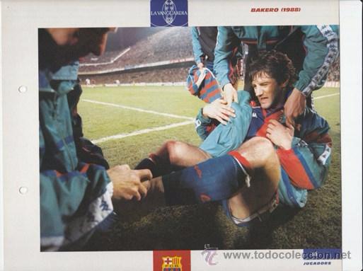 Sports collectibles: LAMINA FICHA - F.C. BARCCELONA - EL GRAN ALBUM DEL BAR&Ccedil;A  -N&ordm; 18 -  BAKERO  -  1988  - LA VANGUARDIA