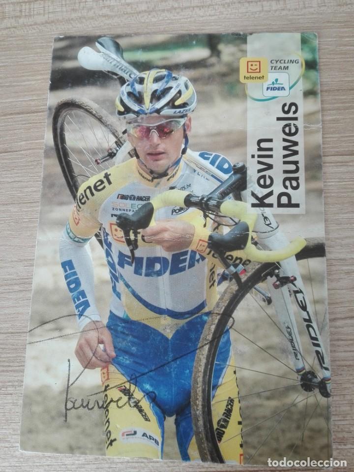Sports collectibles: POSTAL DEL CICLISTA KEVIN PAUWELS (FIDEA) CON AUTOGRAFO IMPRESO