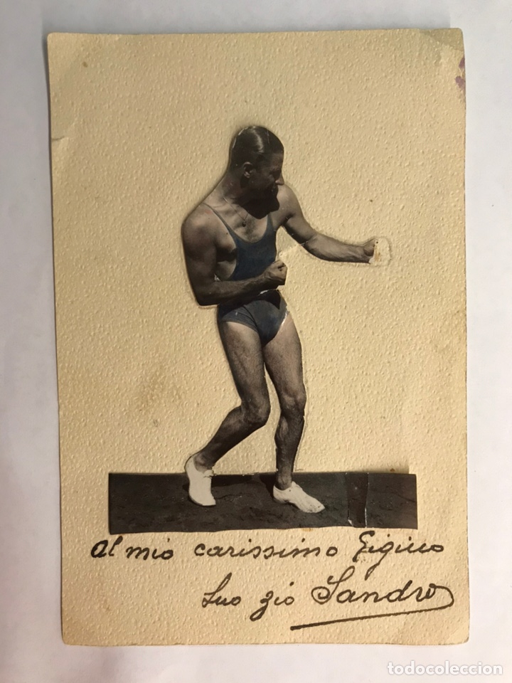Sports collectibles: BOXEO ITALIA. SANDRO LOPOPOLO ???. Tarjeta Postal dedicada (h.1960?)