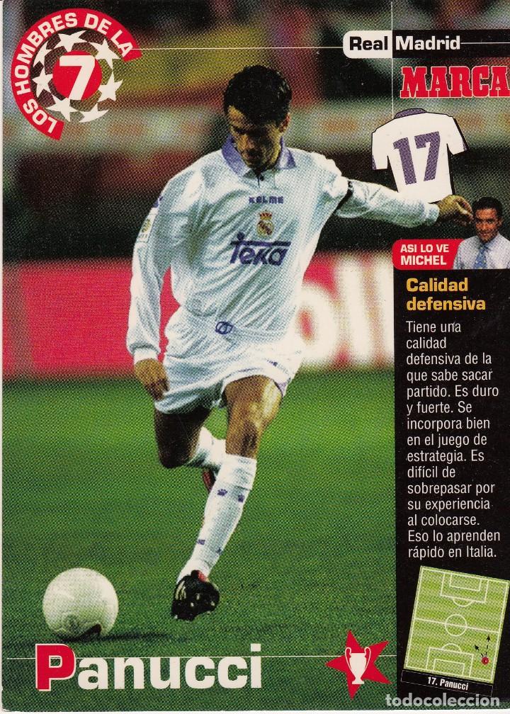 Collectionnisme sportif: los hombres de la 7 copa de europa panucci (reverso h7marca-visitar) medidas 145-105mm