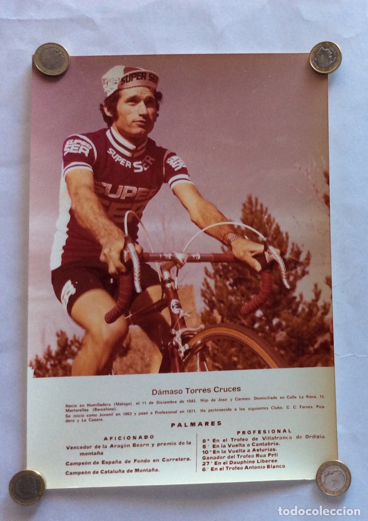 Coleccionismo deportivo: FOTOGRAF&Iacute;A CICLISMO. A&Ntilde;OS 70. D&Aacute;MASO TORRES. EQUIPO CICLISTA S&Uacute;PER SER. 20 x 29 CMS.