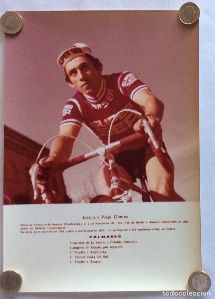 Coleccionismo deportivo: FOTOGRAF&Iacute;A CICLISMO. A&Ntilde;OS 70. JOS&Eacute; LUIS VIEJO. EQUIPO CICLISTA SUPER SER. 20 x 29 CMS.