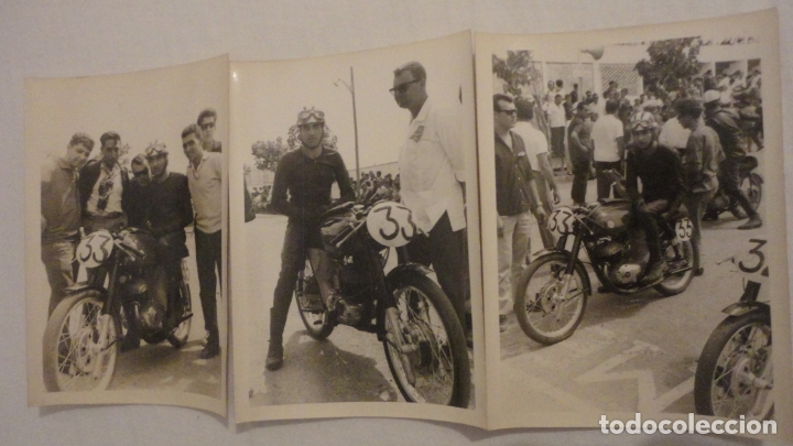 Coleccionismo deportivo: TRES FOTOGRAFIAS.TROFEO MOTOCROSS? MOTICICLETA MONTESA N&ordm; 33. A&Ntilde;OS 60?