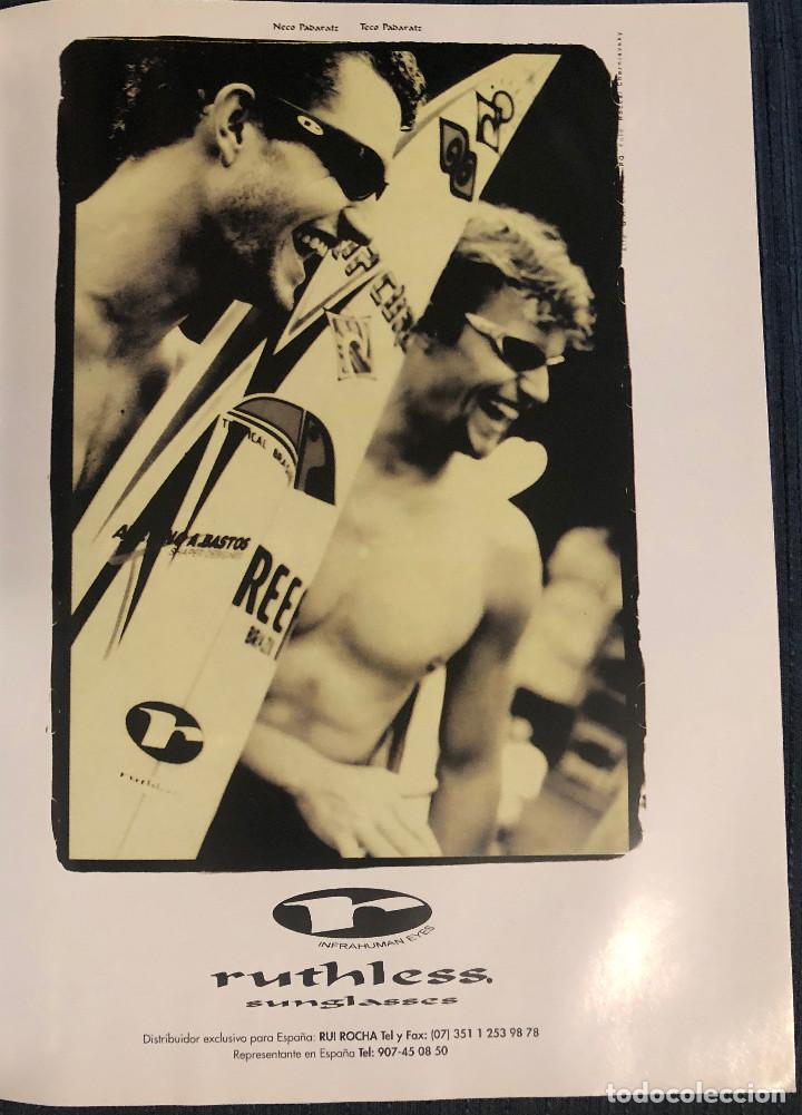 Collectionnisme sportif: Publicidad de gafas Ruthless con los surfistas Neco y Teco Padartz. 1997. Tama&ntilde;o folio. Enmarcable.