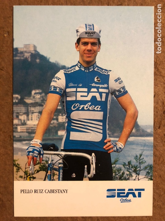 Coleccionismo deportivo: PELLO RUIZ CABESTANY. FOTOGRAF&Iacute;A PROMOCIONAL EQUIPO CICLISTA SEAT ORBEA (1986).