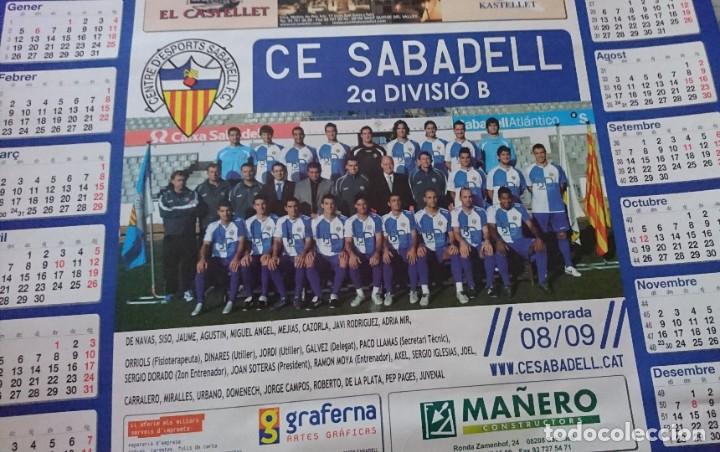 Coleccionismo deportivo: P&oacute;ster C E Sabadell 2008-09 - Foto 1