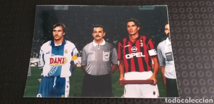 Collectionnisme sportif: FOTOGRAF&Iacute;A MESTRE Y MALDINI.ESPA&Ntilde;OL Y MILAN.1997.