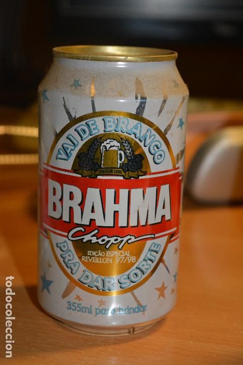 Coleccionismo deportivo: LATA DE CERVEZA A&Ntilde;OS 90 BRAHMA CONMEMORATIVA (BRASIL)