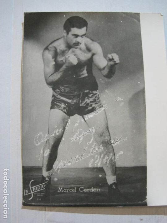 Coleccionismo deportivo: BOXEO-MARCEL CERDAN-CAMPEON DEL MUNDO-FOTOGRAFIA ANTIGUA-VER FOTOS-(K-880)