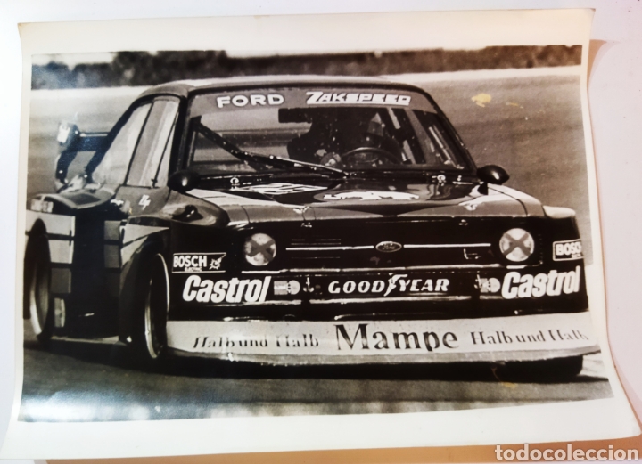 Collectionnisme sportif: Foto grande dimensi&oacute;n B/N 40x30 cm Ford Escort Zakspeed a&ntilde;os 70