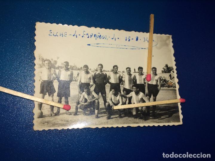 Sports collectibles: R.C.D. ESPA&Ntilde;OL - FOTOGRAF&Iacute;A ORIGINAL - TEMPORADA 1934/35 - AMISTOSO - EN ALTABIX ( ELCHE )