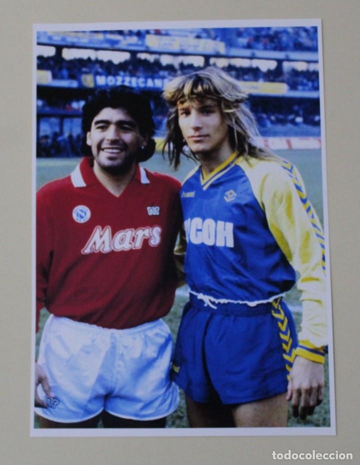 Collectionnisme sportif: FOTOGRAFÍA FÚTBOL DE DIEGO MARADONA Y CLAUDIO CANIGGIA. PARTIDO NÁPOLES Y HELLAS VERONA.