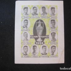 Coleccionismo deportivo: COPA ANIS CASTELLS 1924-FESTA MAJOR DE SANS-CARTEL CON FOTOGRAFIAS DE FUTBOLISTAS-VER FOTOS-(K-3603)