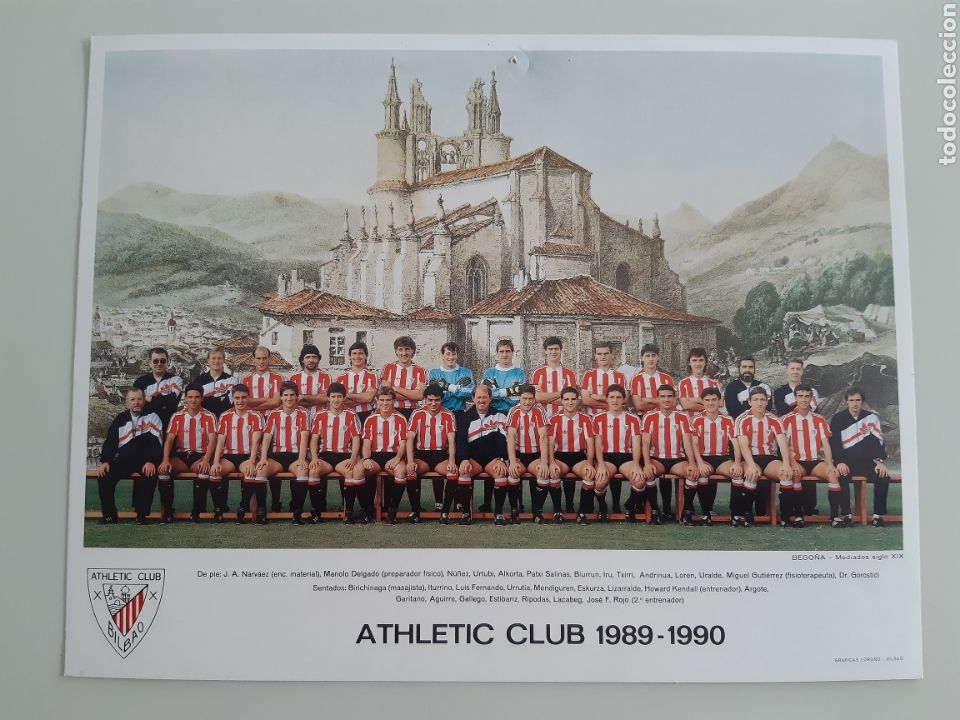 Sports collectibles: Tarjet&oacute;n oficial plantilla Athletic Club de Bilbao temporada 1989-90