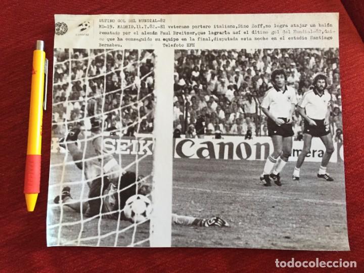 Coleccionismo deportivo: F20336 FOTOCOPIA FOTO FOTOGRAFIA FINAL MUNDIAL (11-7-1982) ITALIA ALEMANIA DINO ZOFF GOL BREITNER