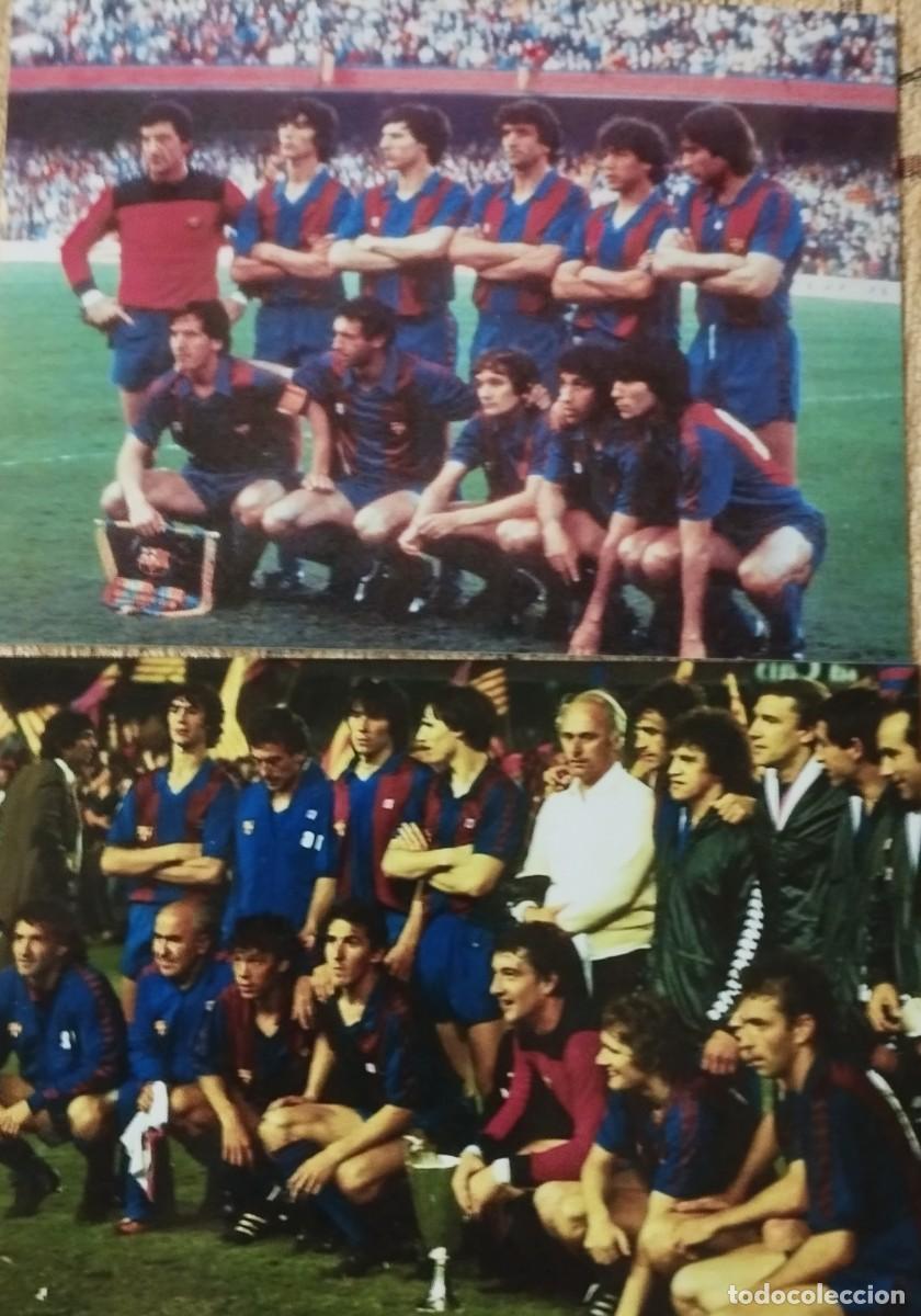 Coleccionismo deportivo: F.C. BARCELONA. LOTE 2 FOTOS CAMPEÓN RECOPA 1981-1982 EN EL CAMP NOU CONTRA STANDARD LIEJA