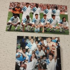 Coleccionismo deportivo: O.MARSELLA. LOTE 2 FOTOS GANADOR CHAMPIONS 1992-1993 EN MUNICH CONTRA EL MILÁN. Lote 379609354