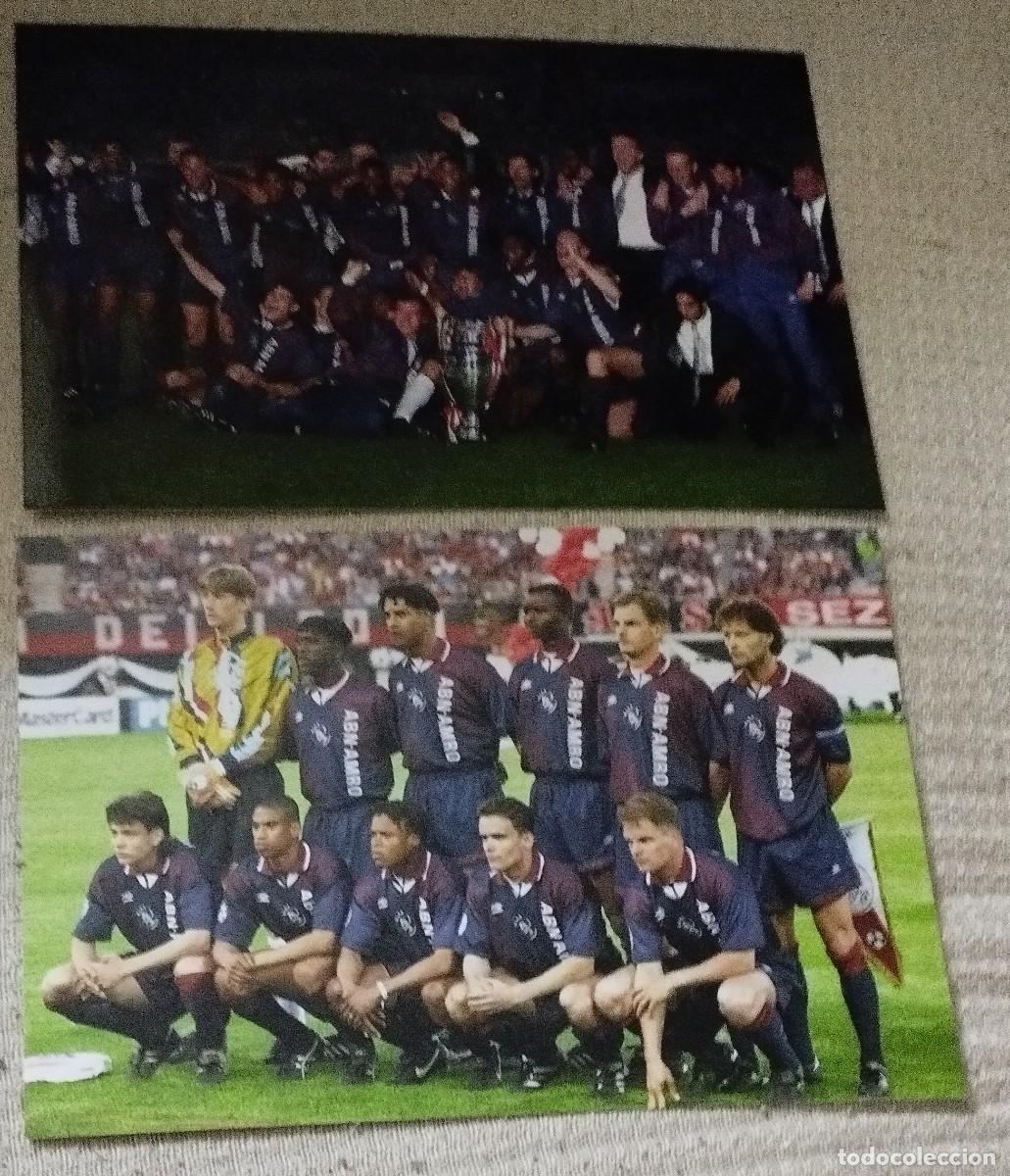 Coleccionismo deportivo: AJAX DE AMSTERDAM. LOTE 2 FOTOS GANADOR CHAMPIONS 1994-1995 EN VIENA CONTRA EL MILÁN