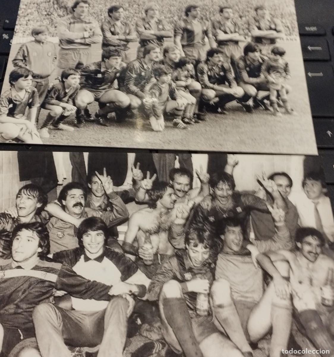 Coleccionismo deportivo: F.C. BARCELONA. LOTE 2 FOTOS CAMPEÓN DE LIGA 1984-1985 EN ZORRILLA CONTRA EL VALLADOLID