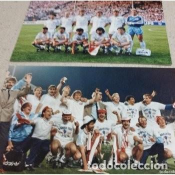 Coleccionismo deportivo: PSV EINDHOVEN. LOTE 2 FOTOS CAMPEÓN COPA DE EUROPA 1987-1988 EN STUTTGART CONTRA BENFICA