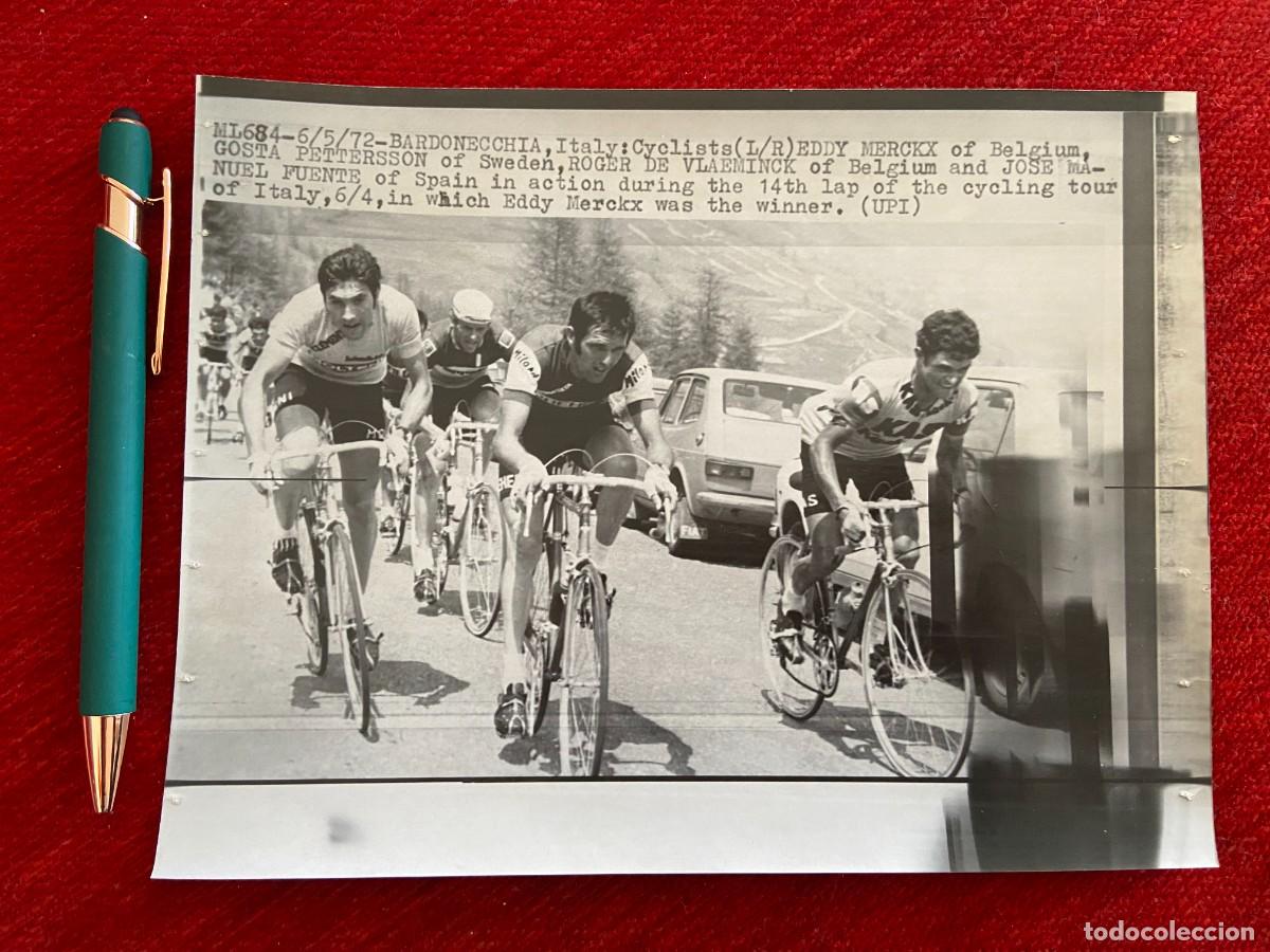 Coleccionismo deportivo: F24742 FOTO FOTOGRAFIA ORIGINAL CICLISMO GIRO 1972 EDDY MERCKX PETTERSSON FUENTE VLAEMYNCK