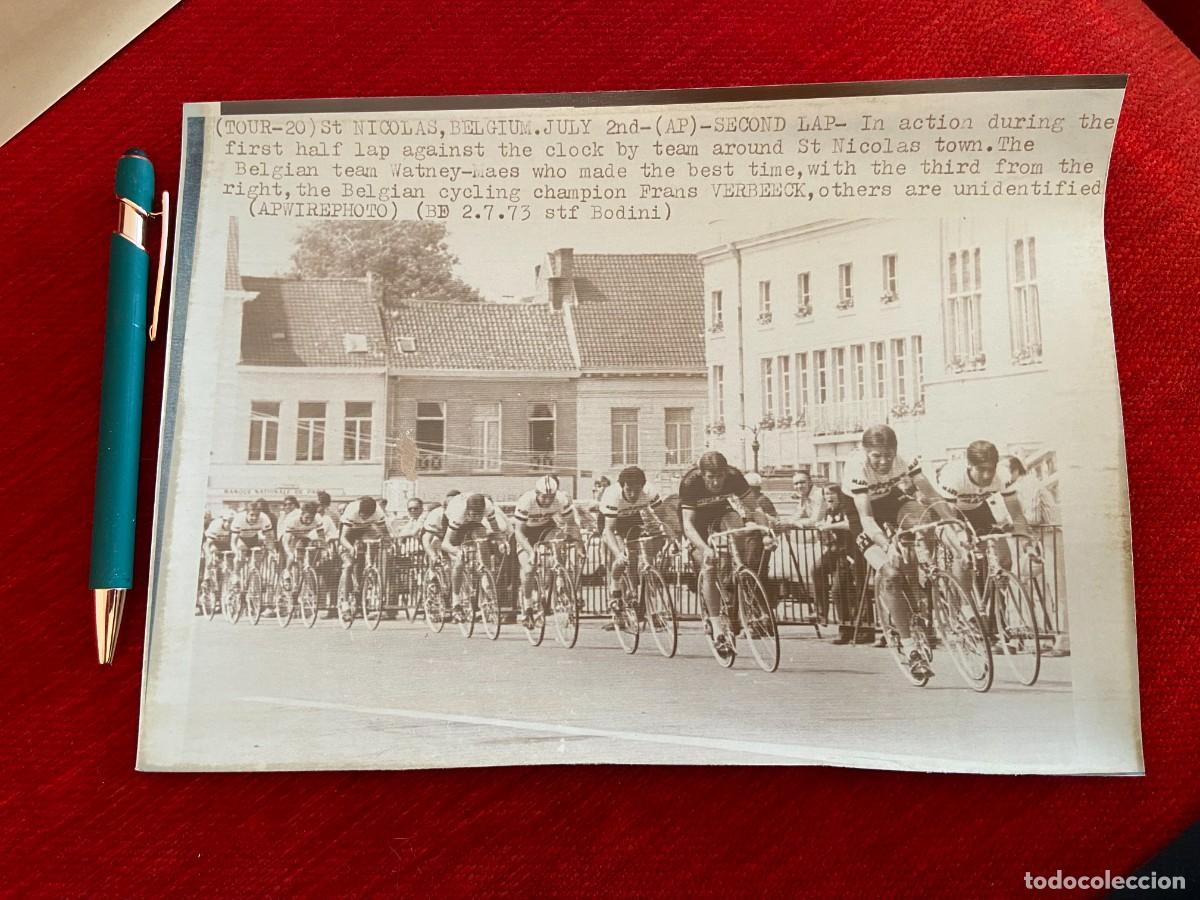 Coleccionismo deportivo: F24954 FOTO FOTOGRAFIA ORIGINAL CICLISMO TOUR FRANCIA 1973 EQUIPO WATNEY MAES SAINT NICOLAS BELGICA