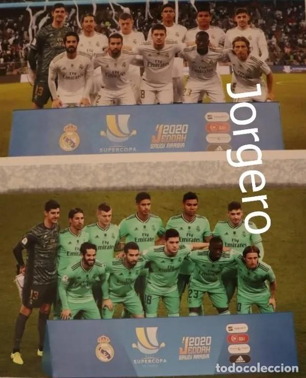 Coleccionismo deportivo: R. MADRID. LOTE 2 FOTOS ALINEACIONES CAMPEÓN SUPERCOPA ESPAÑA 2019 EN YEDA