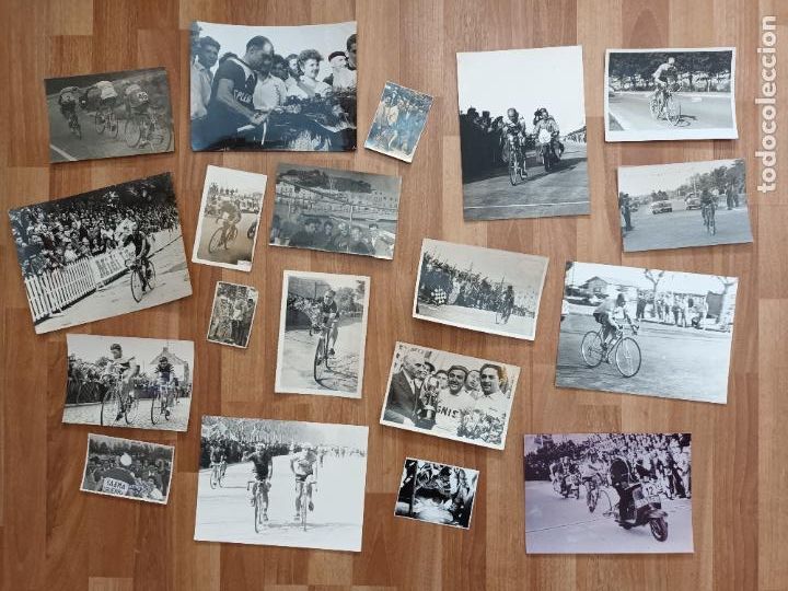 Coleccionismo deportivo: LOTE FOTOGRAFIAS CICLISMO CICLISTA MIQUEL POBLET ALGUNA DE ALGERSUARI