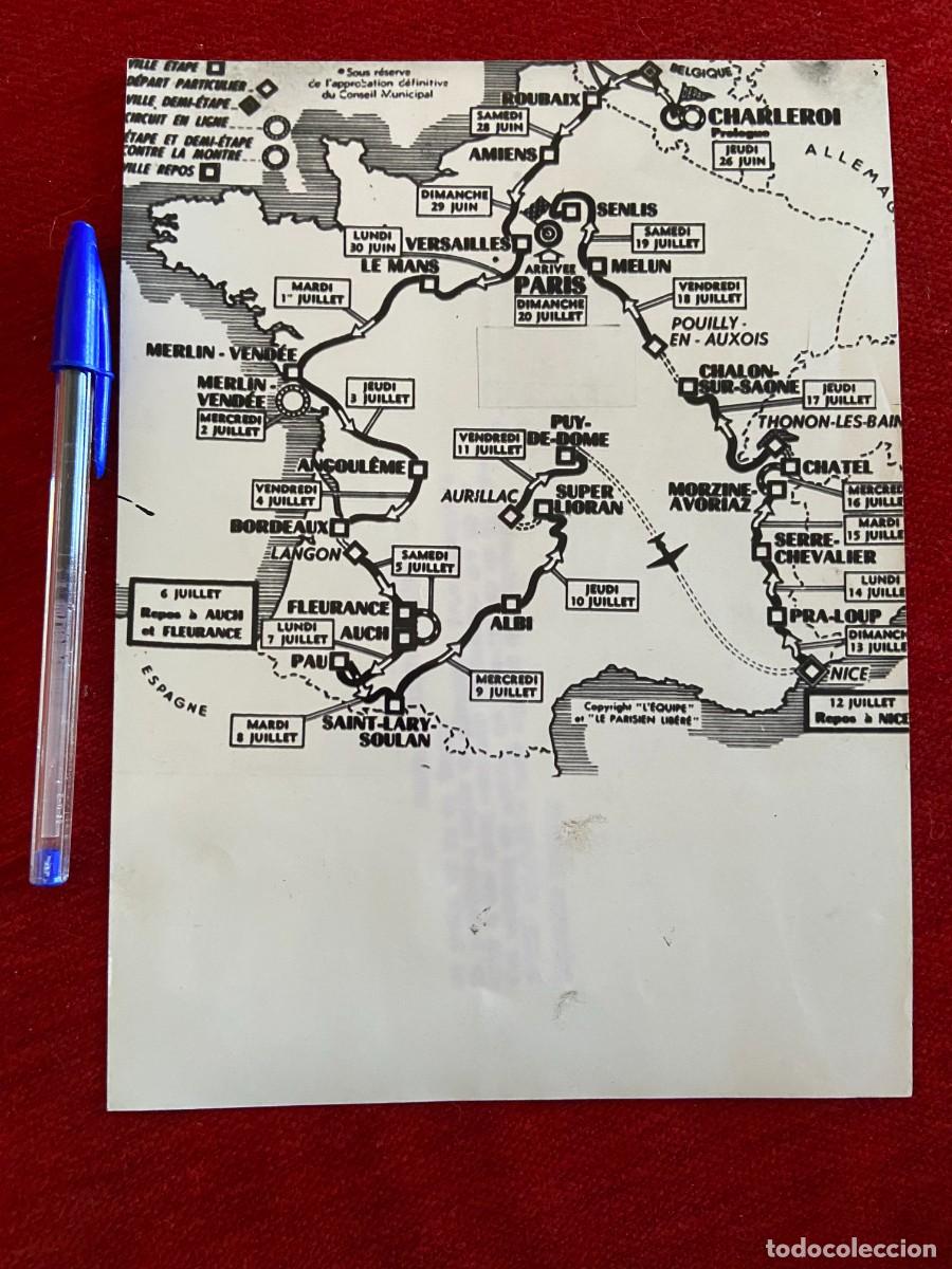 Coleccionismo deportivo: F26300 FOTO FOTOGRAFIA ORIGINAL CICLISMO TOUR FRANCIA 1975 MAPA ITINERARIO ETAPAS