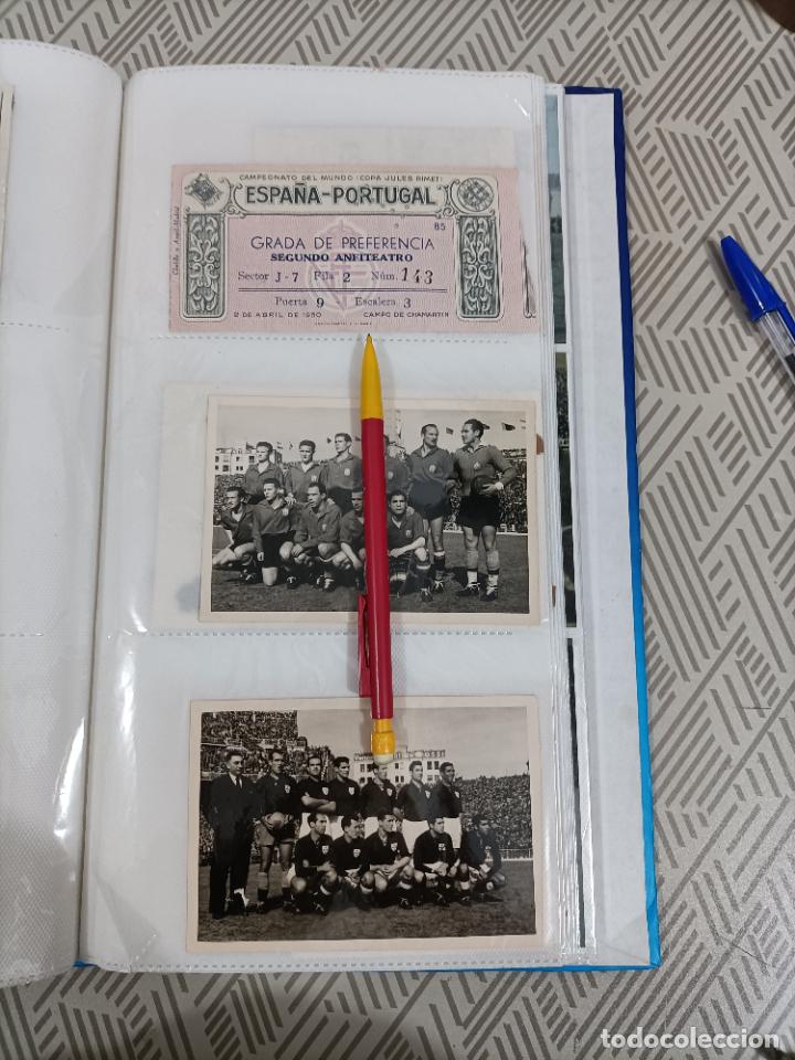 Sports collectibles: Partido internacional de f&uacute;tbol Espa&ntilde;a-Portugal 1950. Foto Ricardo. M 13,5x 9 cm.