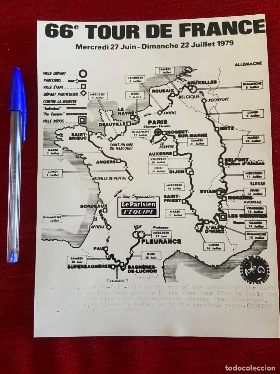 Coleccionismo deportivo: F27051 FOTO FOTOGRAFIA ORIGINAL CICLISMO TOUR FRANCIA (4-7-1979) MAPA CARRERAS GUIA