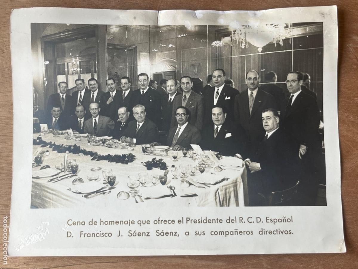 Collectionnisme sportif: FOTOGRAF&Iacute;A CENA HOMENAJE DEL PRESIDENTE REAL CLUB DEPORTIVO ESPA&Ntilde;OL FRANCISCO J.SANZ.