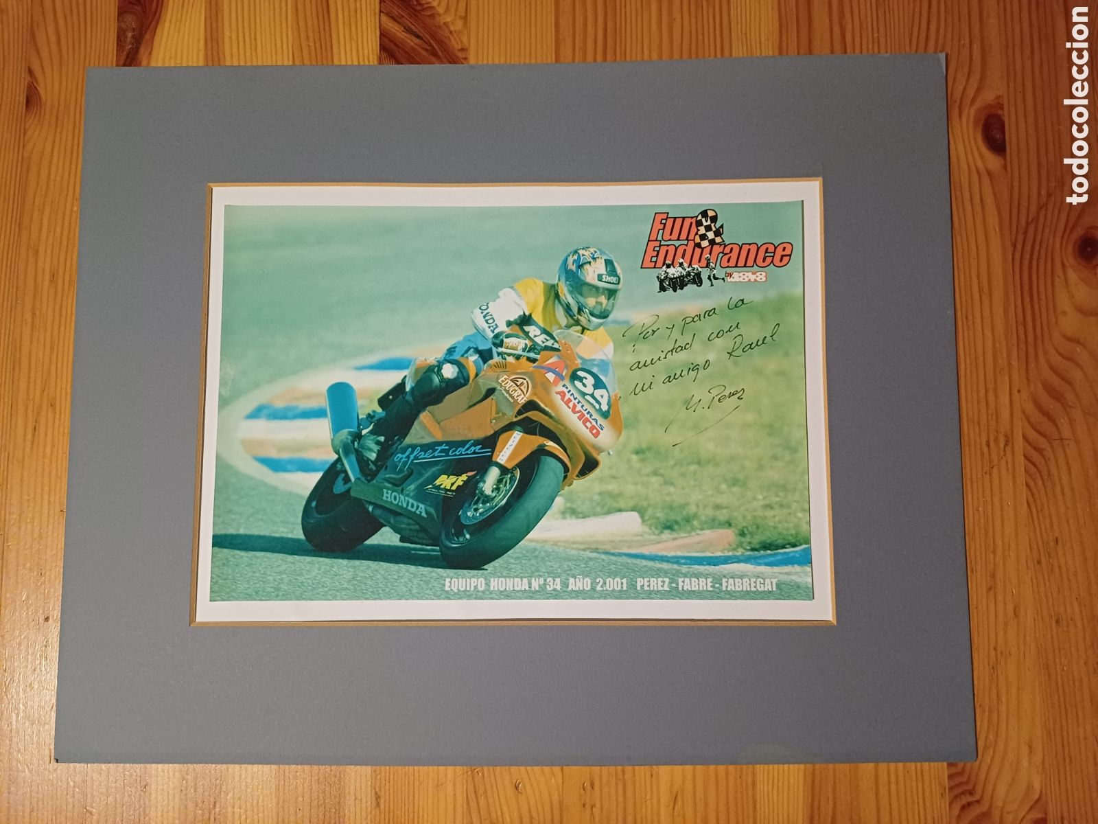 Coleccionismo deportivo: Foto Equipo Honda 34 2001 Perez Fabre Fabregat Fun Endurance con autografo motociclismo motos