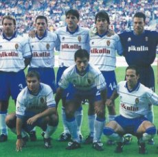Coleccionismo deportivo: R. ZARAGOZA. ALINEACIÓN PARTIDO COPA DEL REY 2000-2001 EL CALDERÓN CONTRA AT. MADRID. FOTO