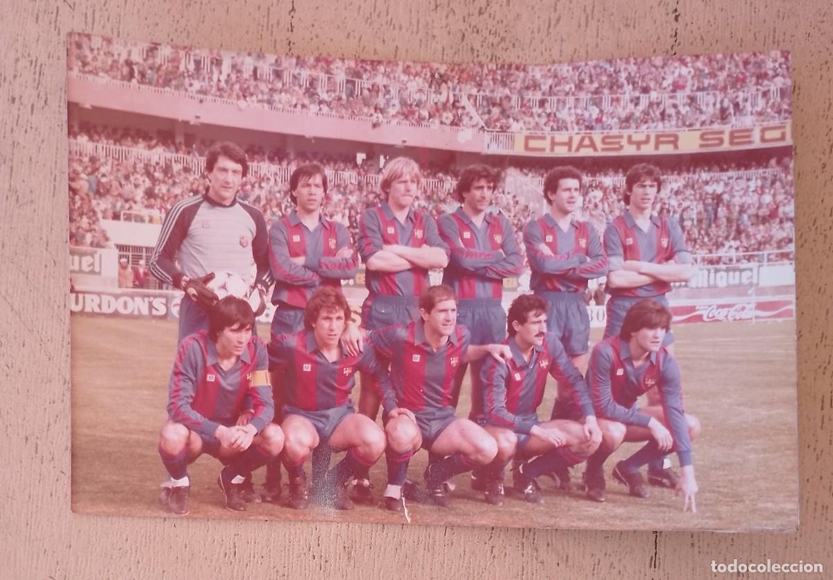 Collectionnisme sportif: Fotograf&iacute;a original equipo F&uacute;tbol Club Barcelona, FCB, Bar&ccedil;a, a&ntilde;os 80