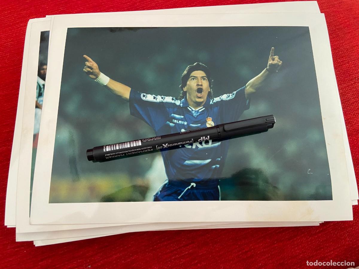 Collectionnisme sportif: F30109 FOTO FOTOGRAFIA ORIGINAL FUTBOL REAL MADRID IVAN ZAMORANO CELEBRACION GOL