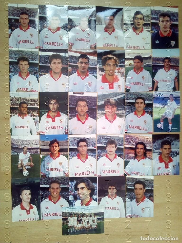 Sports collectibles: SEVILLA F&Uacute;TBOL CLUB TEMPORADA 93/94 PLANTILLA 29 FOTOGRAFIAS Y 1 TARJETA TODO LO QUE VES 15X10 U56