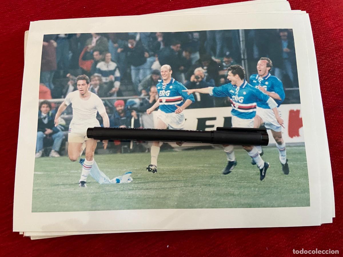 Collectionnisme sportif: F30756 FOTO FOTOGRAFIA ORIGINAL SAMPDORIA 3-2 ARSENAL RECOPA 1995 CELEBRACION GOL BELLUCCI
