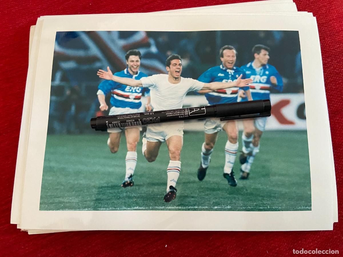 Collectionnisme sportif: F30757 FOTO FOTOGRAFIA ORIGINAL SAMPDORIA 3-2 ARSENAL RECOPA 1995 CELEBRACION GOL BELLUCCI