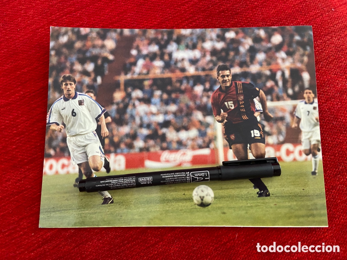 Collectionnisme sportif: F31296 FOTO FOTOGRAFIA SELECCION ESPA&Ntilde;OLA ESPA&Ntilde;A REPUBLICA CHECA (8-6-1997) ISMAEL URZAIZ