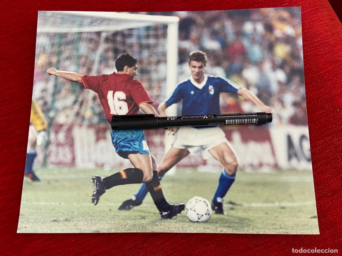Sports collectibles: FF867 GRAN FOTO FOTOGRAFIA ORIGINAL SELECCION ESPA&Ntilde;OLA ESPA&Ntilde;A ISLANDIA (10-10-1990) VALVERDE