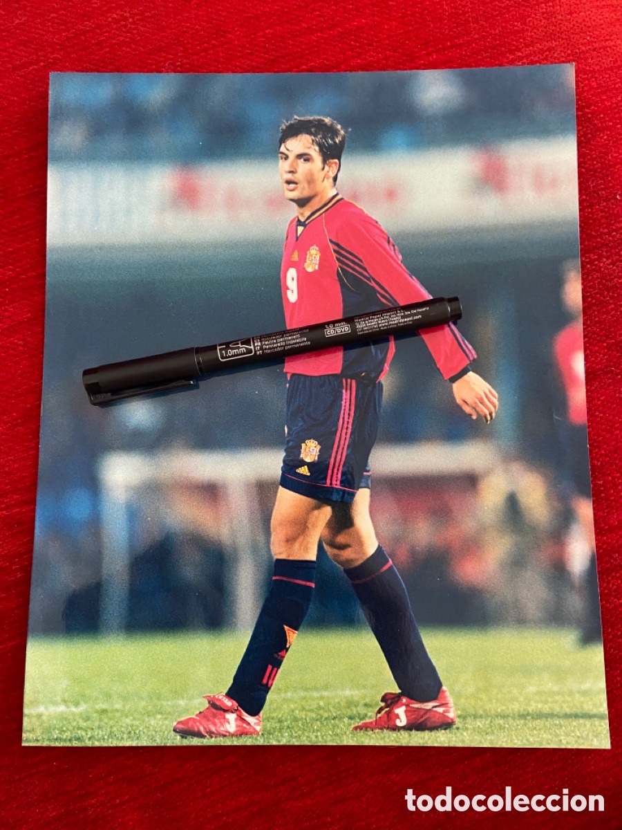 Sports collectibles: FF880 GRAN FOTO FOTOGRAFIA ORIGINAL SELECCION ESPA&Ntilde;OLA ESPA&Ntilde;A SUECIA (25-3-1998) MORIENTES