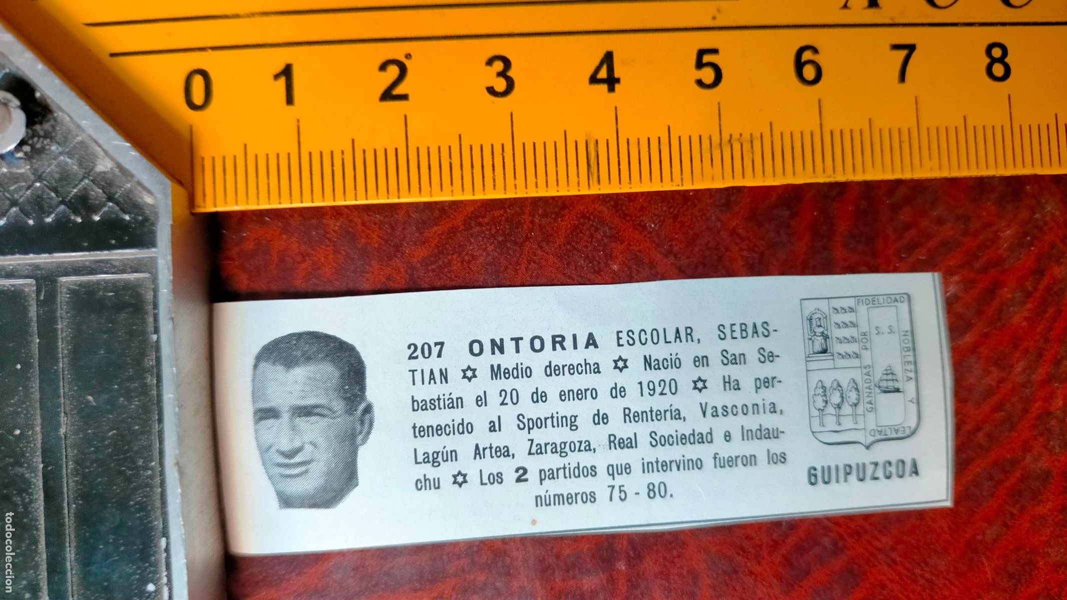 Sammelleidenschaft Sport: ANTIGUO RECORTE FUTBOL FUTBOLISTA . MEDIDA EN FOTO . GUIPUZCOA ONTORIA