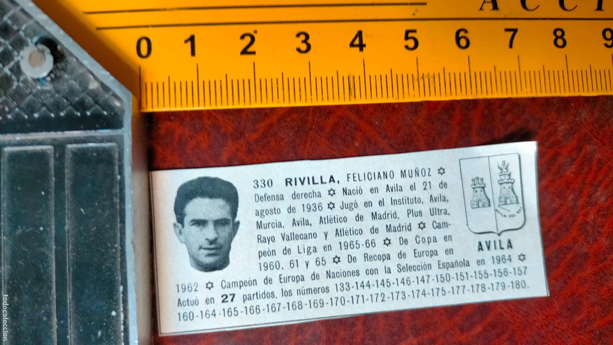 Collectionnisme sportif: ANTIGUO RECORTE FUTBOL FUTBOLISTA . MEDIDA EN FOTO . avila rivilla
