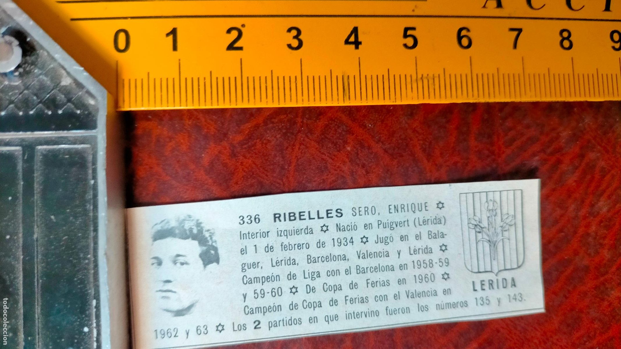 Colecionismo desportivo: ANTIGUO RECORTE FUTBOL FUTBOLISTA . MEDIDA EN FOTO . LERIDA RIBELLES