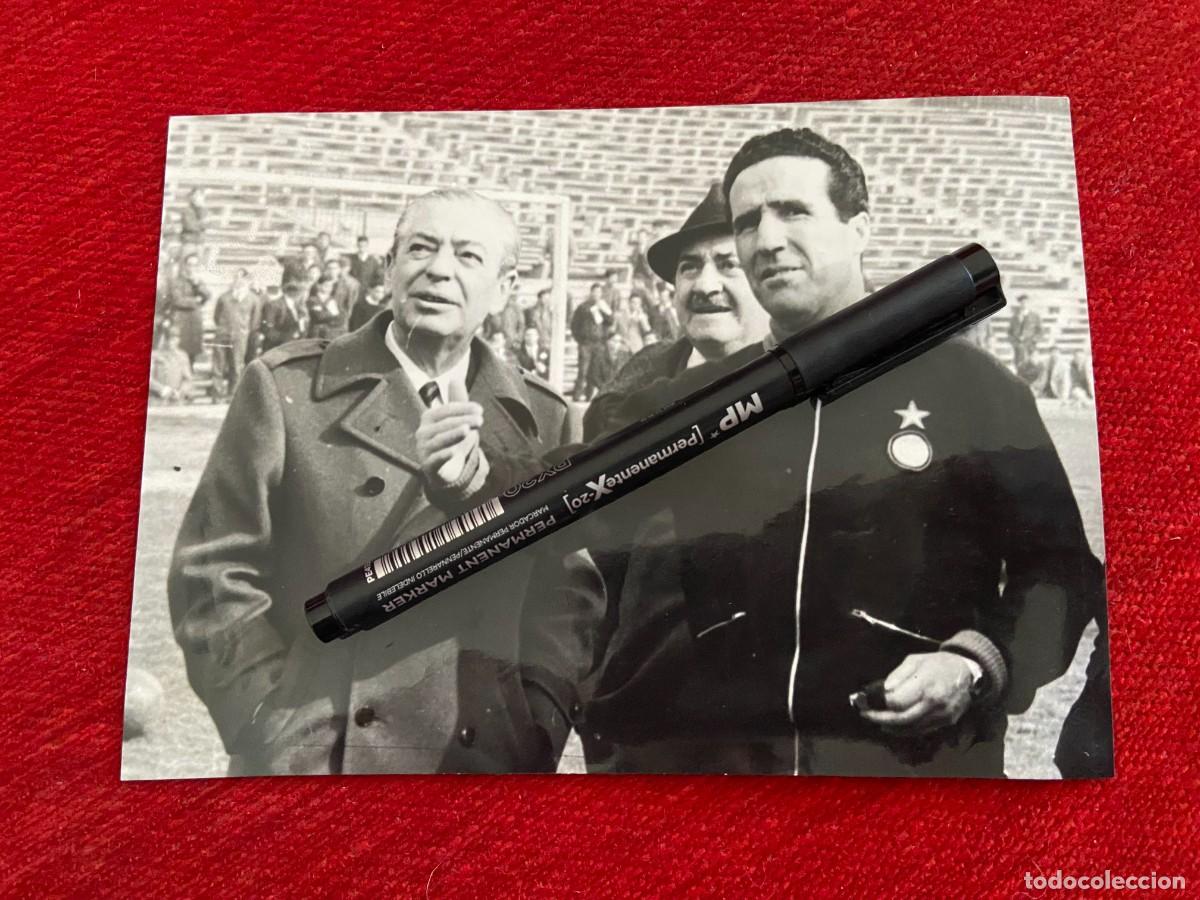 Sammelleidenschaft Sport: R26841 FOTO FOTOGRAFIA ORIGINAL ANGELO MORATTI PRESIDENTE INTERNAZIONALE INTER MILAN HELENIO HERRERA